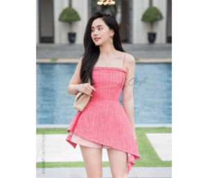 Asymmetric Overlay Mini Dress with Shorts